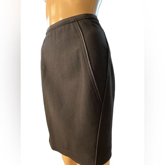 Donna Karan Midi Skirt Womens 4 Black Elastic Waist Stretch Fitted Classy - Picture 1 of 12